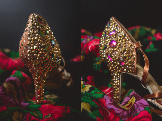 Get your AIDA Dance Shoes Stoned with Real Preciosa Rhinestones!